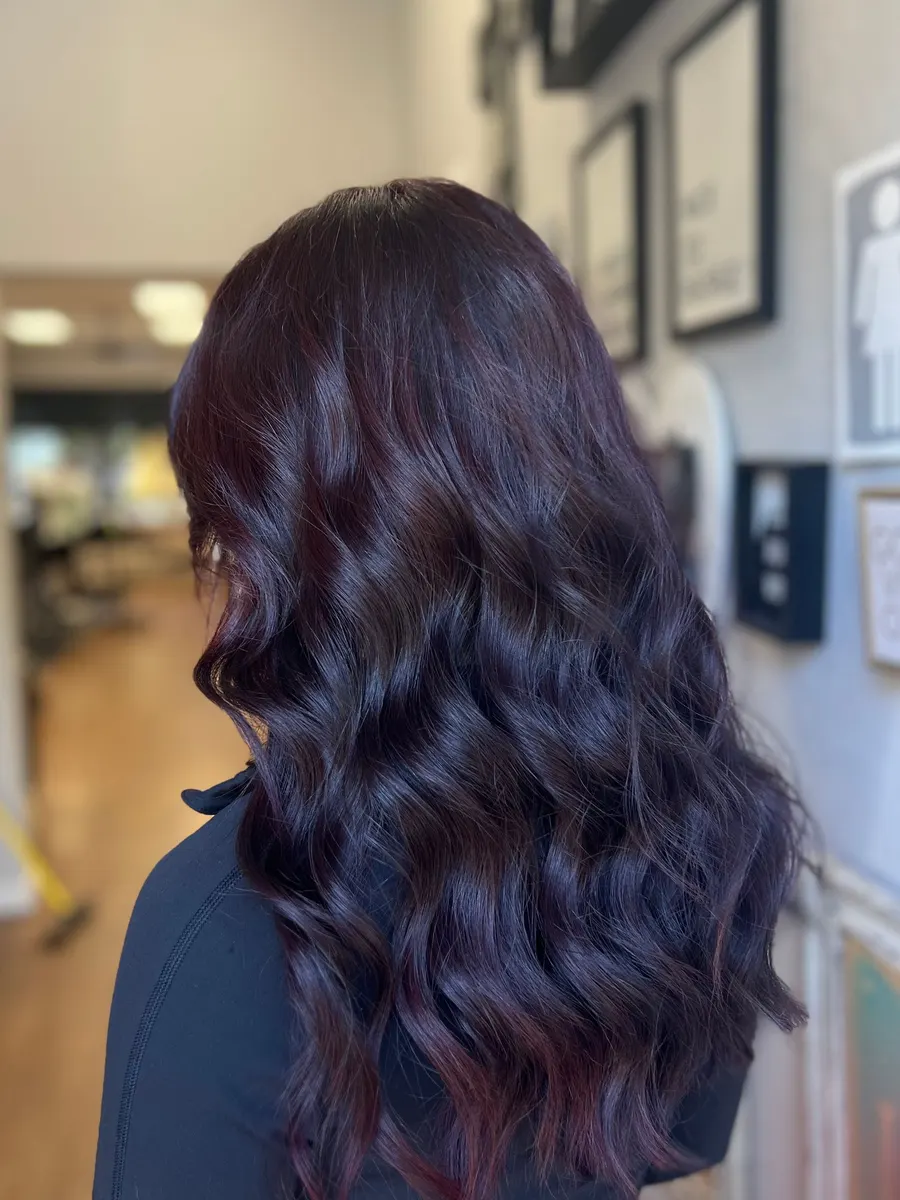 Deep plum waves finished at Hair House